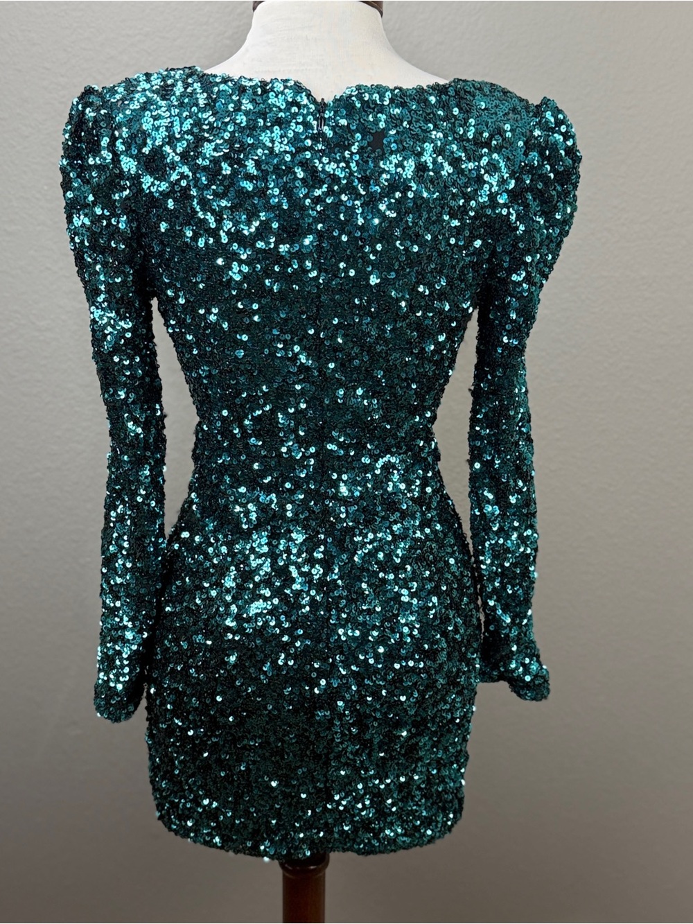 Lulus Brand New You Teal Blue Sequin Bodycon Mini Dress Sz XS Party Evening - Picture 10 of 14